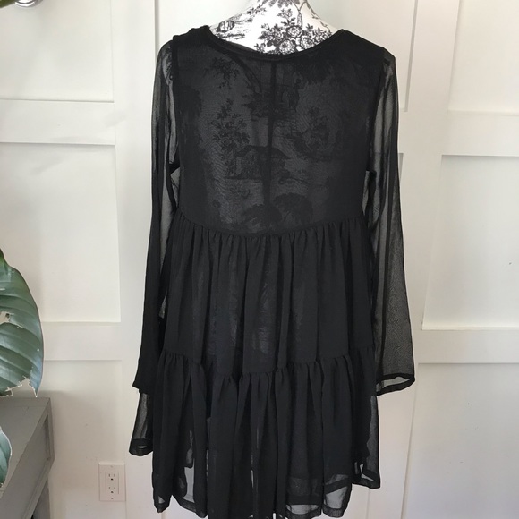 One teaspoon long sleeve  top/dress. Sheer black - Picture 2 of 6